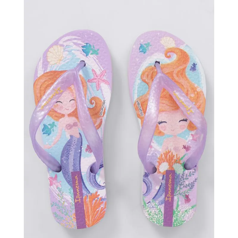 Chinelo Infantil Ipanema Estampada Sereia Lilás 23/24