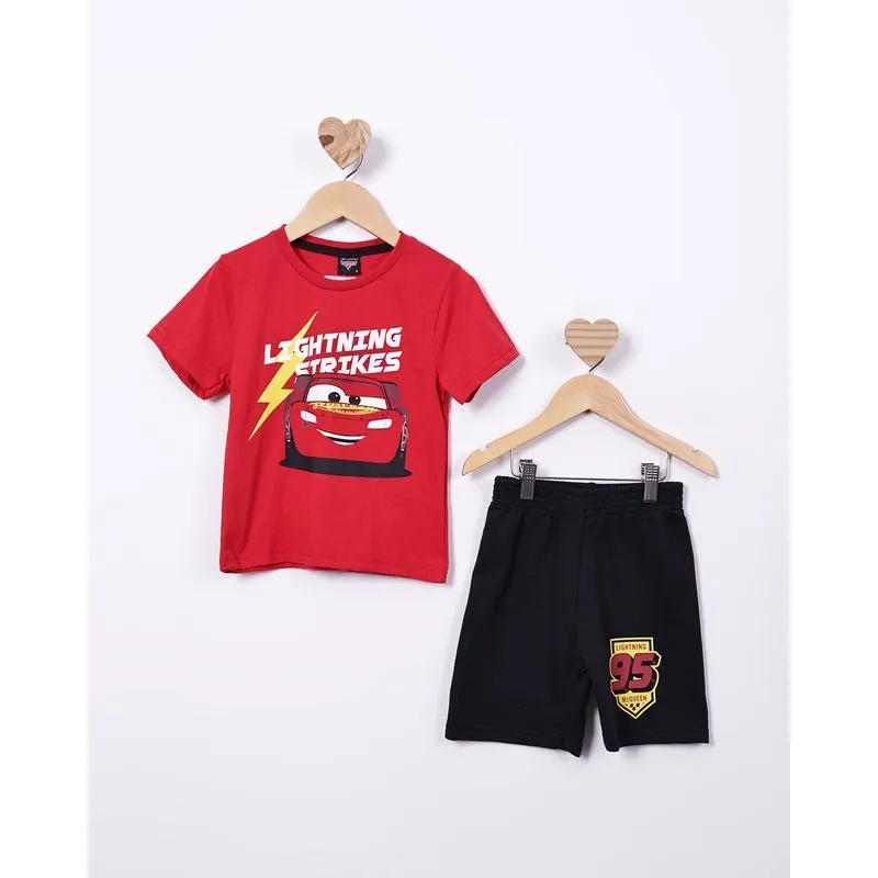 Conjunto Curto Bebê Algodão Disney McQueen Vermelho 2