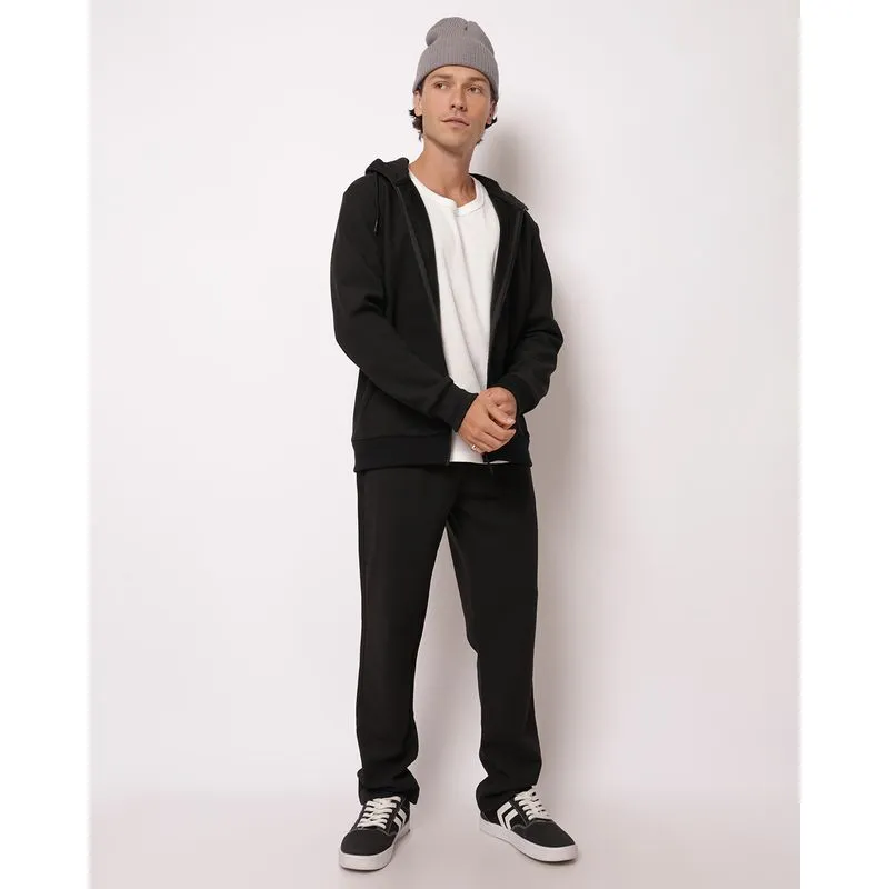 Calça Masculina Reta Texturizada com Bolsos Preto G