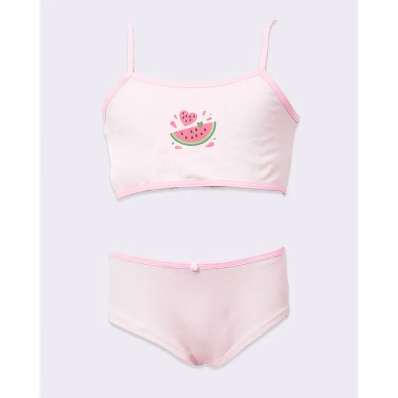 Conjunto Infantil Calcinha e Top Estampa Melancia Rosa 4