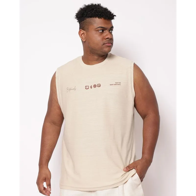Regata Plus Size Masculina Texturizada Bege G4