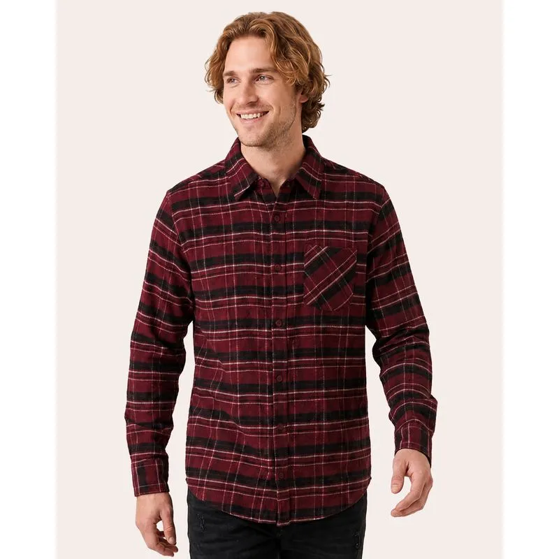 Camisa Masculina Xadrez Flanelada Manga Longa Vermelha M