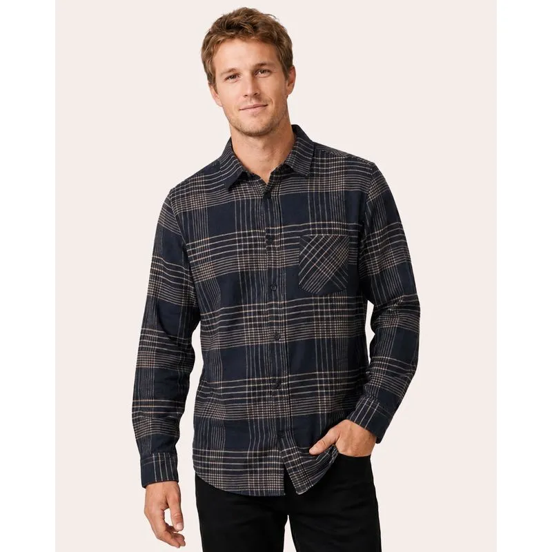 Camisa Masculina Xadrez Flanelada Manga Longa Azul G