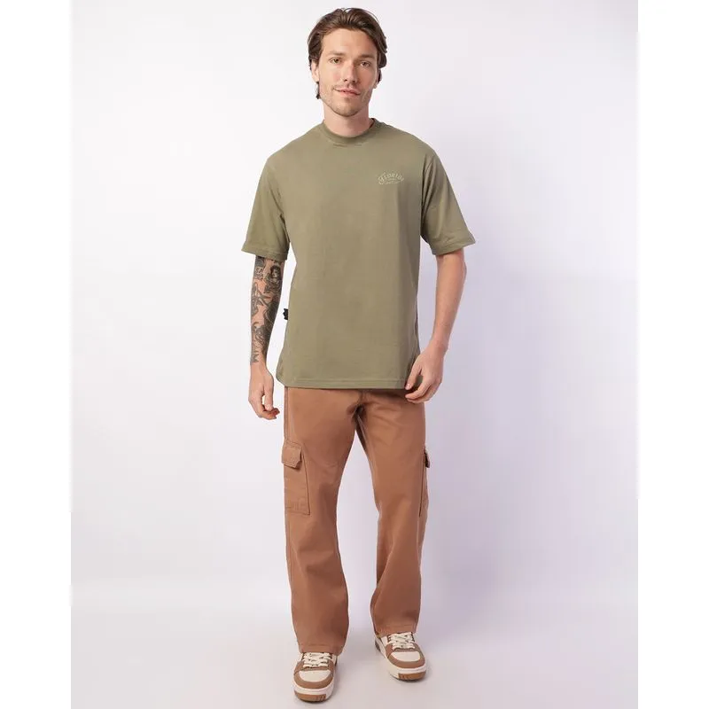 Calça Sarja Masculina Bolso Cargo Marrom 48