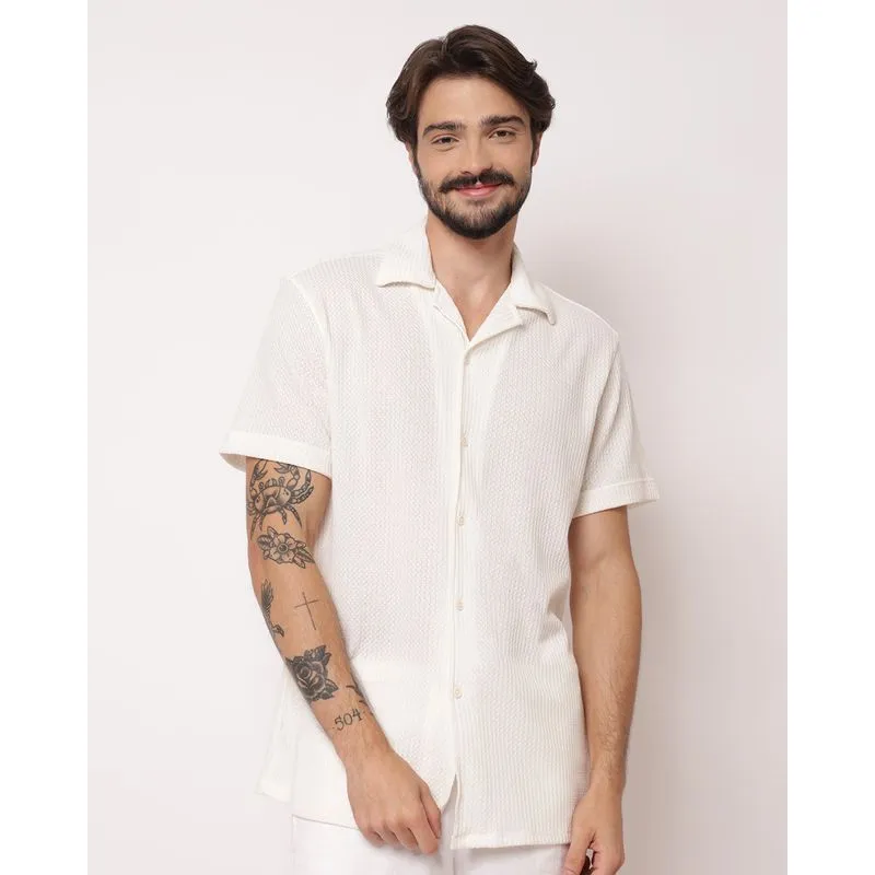 Camisa Masculina Tricô Maquinetada Off White 2