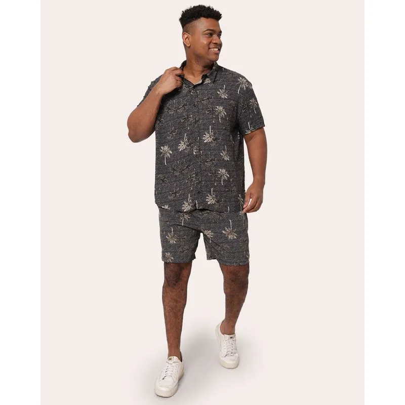 Bermuda Surf Plus Size Masculina com Bolsos Estampada Preta G3