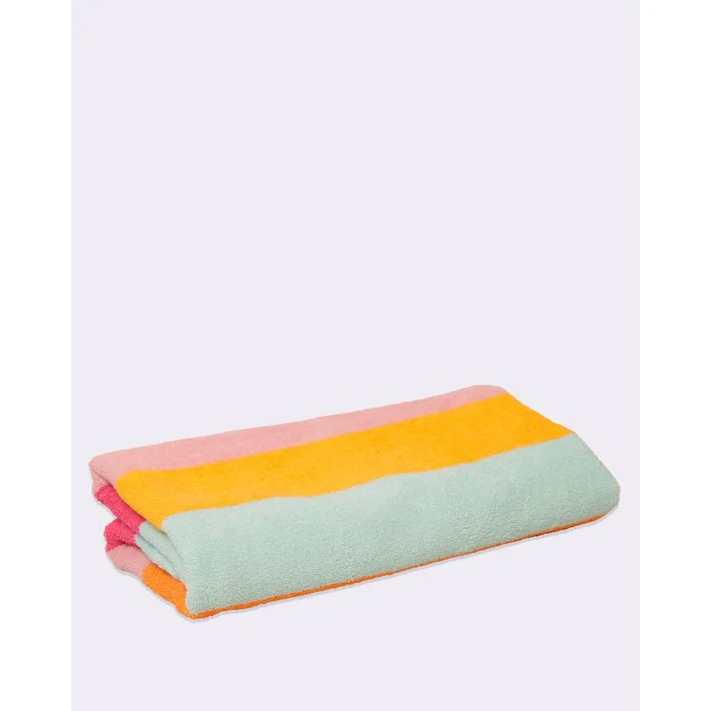 Toalha De Praia 80cm x 150cm Listrada Laranja UN