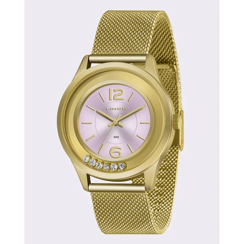 Relógio Feminino Lince Dourado UN