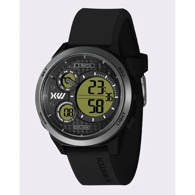 Relógio Masculino X Watch Cronometro Preto UN