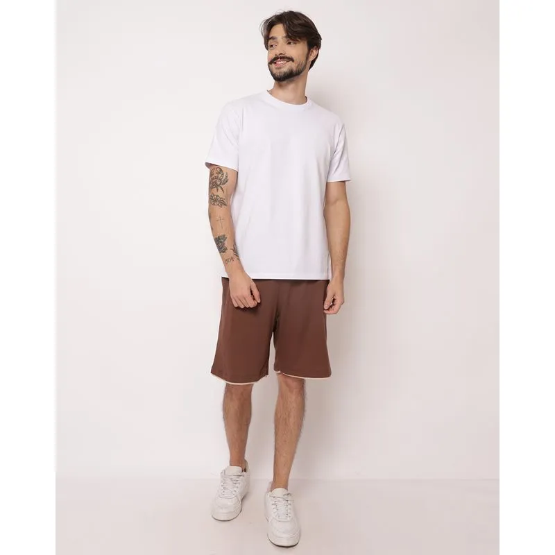 Bermuda Masculina Reta Canelada Marrom XGG