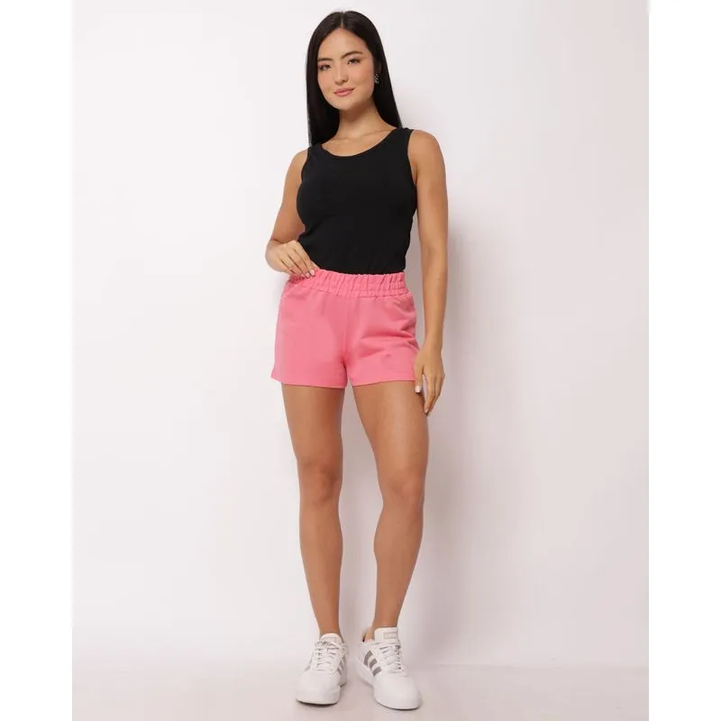 Short Moletinho Feminino Básico Rosa P
