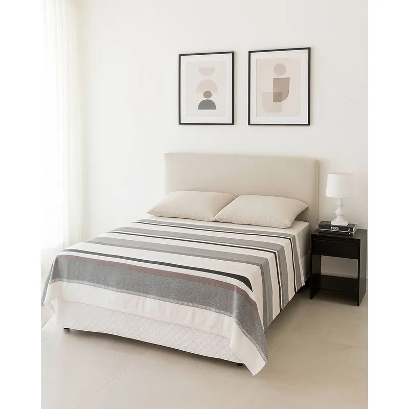 Manta Queen Arte & Cazza 220cm x 240cm Estampada Branca UN
