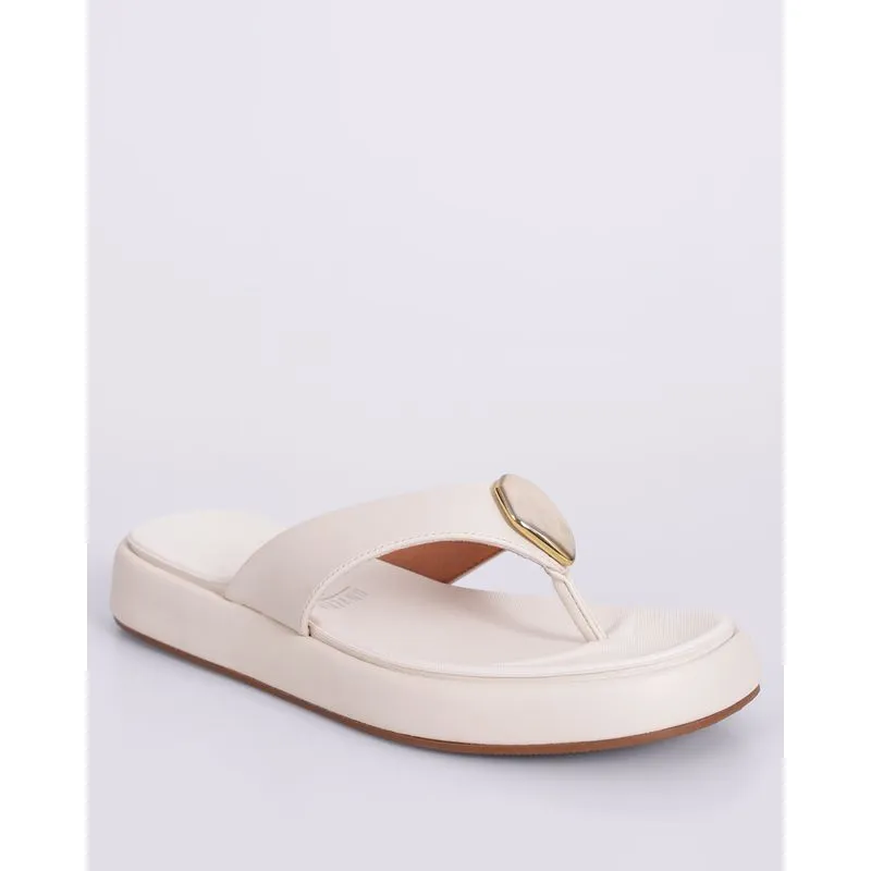 Sandália Feminina Flatform Vizzano com Aplique Marmorizado Off White 36