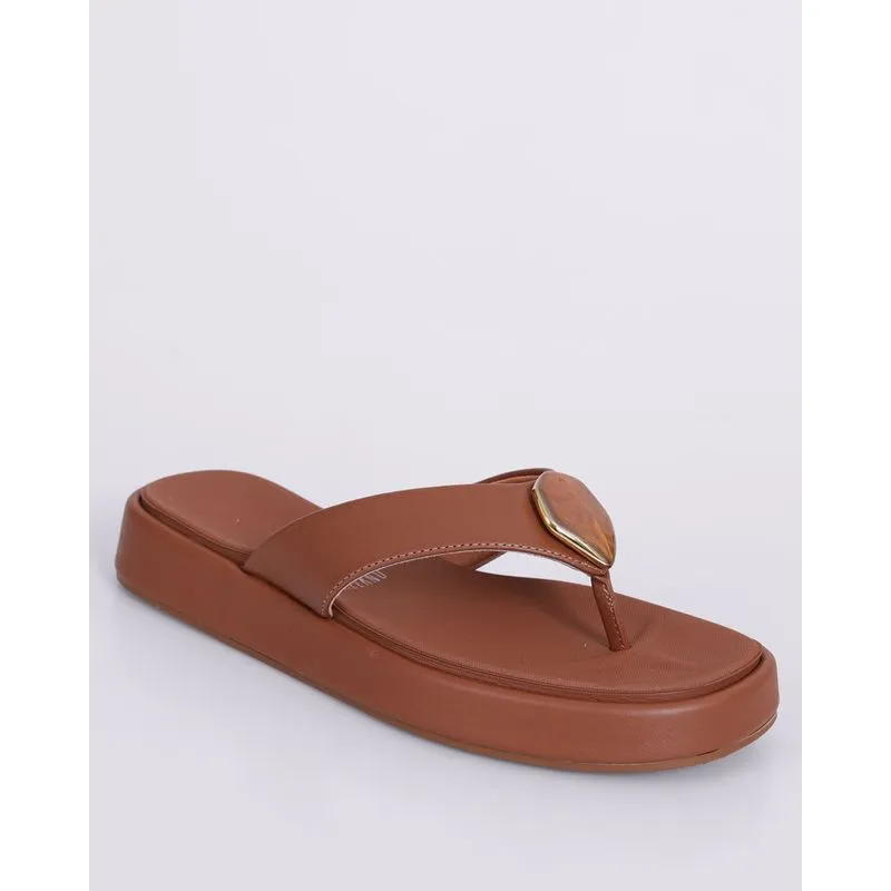Sandália Feminina Flatform Vizzano com Aplique Marmorizado Marrom 40