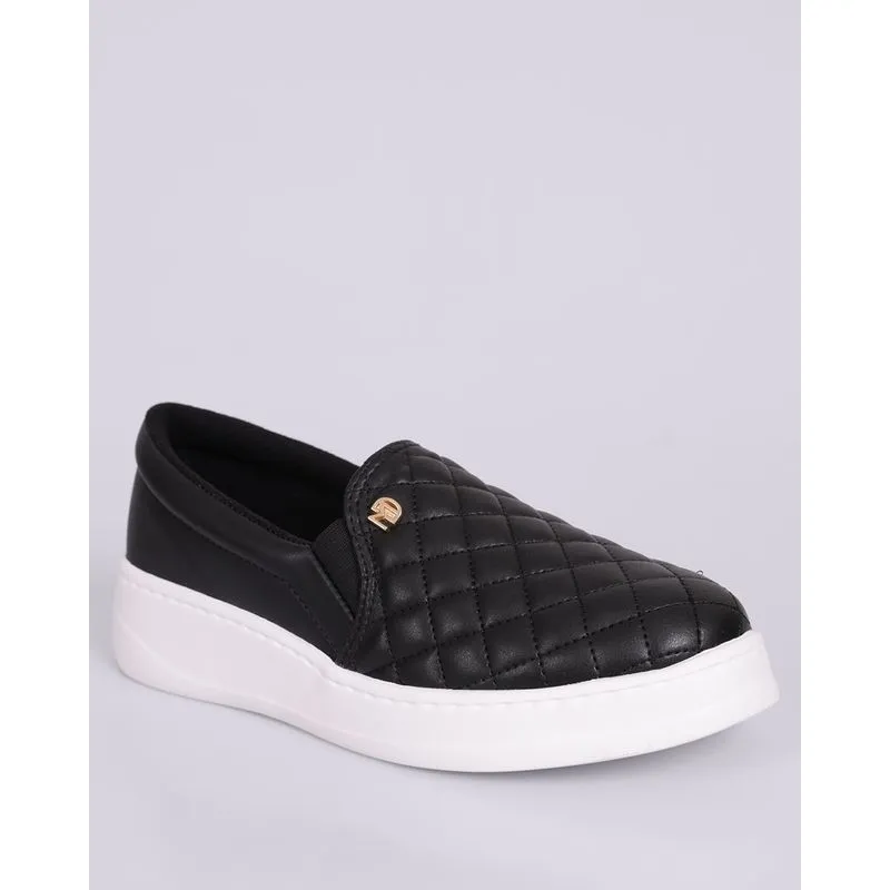 Tênis Feminino Slip On Modare com Matelassê Preto 34