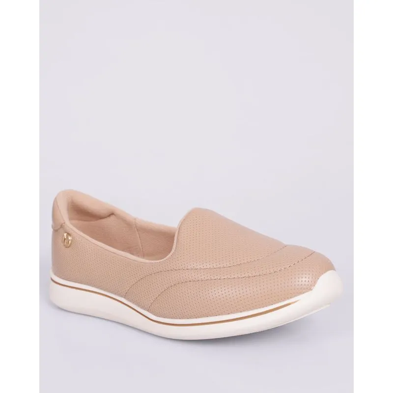 Tênis Feminino Modare Slip On com Microfuros Ultra Conforto Bege 34