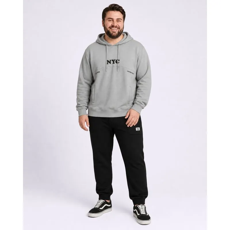 Calça Moletom Plus Size Masculina Jogger com Bolsos Preta G4