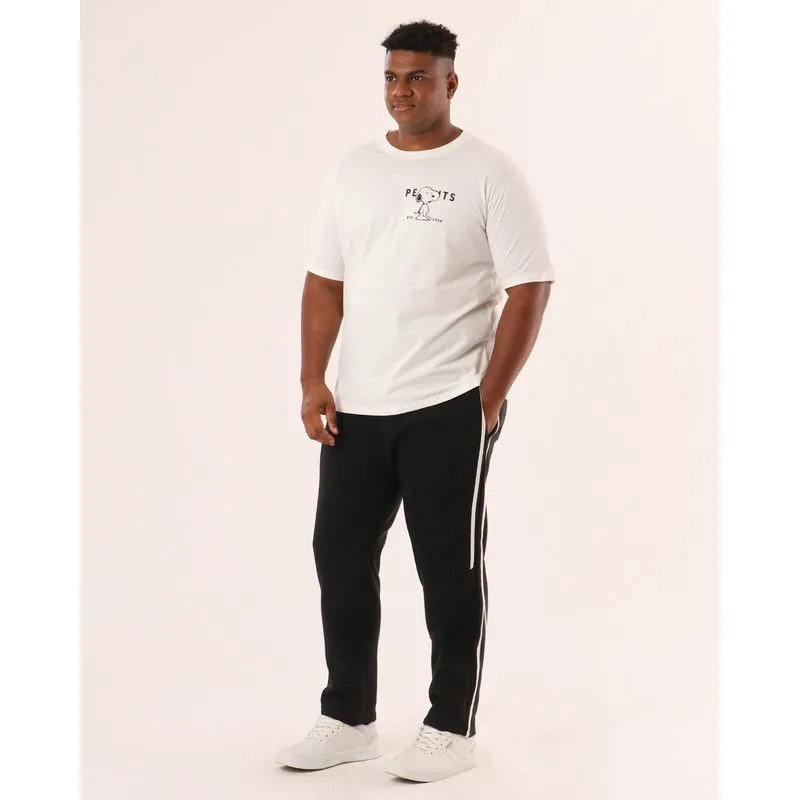 Calça Moletom Plus Size Masculino Reta com Viés Preta G1