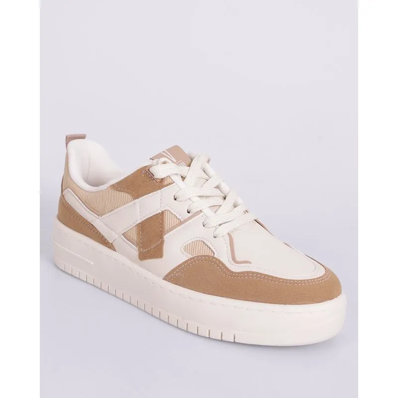 Tênis Feminino Vizzano com Recortes Camurça Bege 35