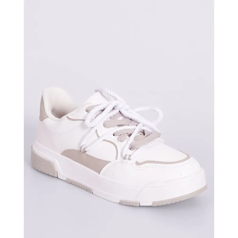 Tênis Feminino Chuncky Vizzano Cadarço Torcido Branco 36