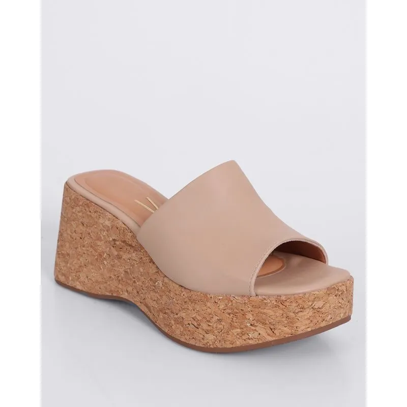 Tamanco Feminino Vizzano Anabela Bege 40
