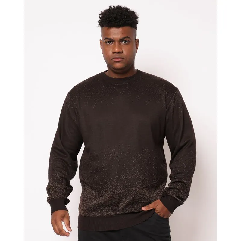Suéter Plus Size Masculino Tricô Degradê Marrom G4