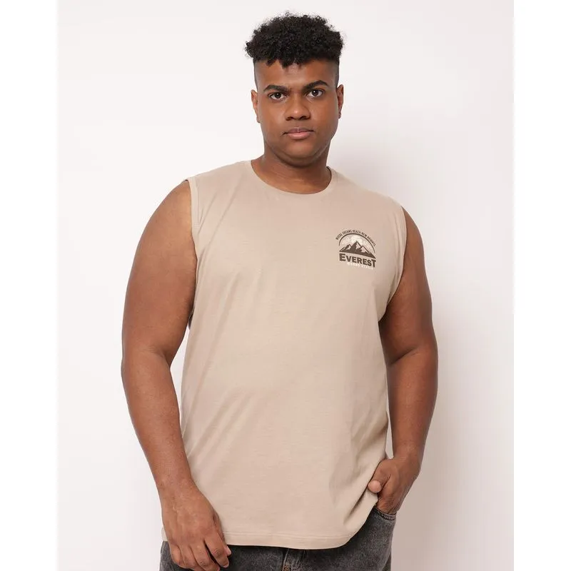 Regata Plus Size Masculina Machão Algodão Bege G2