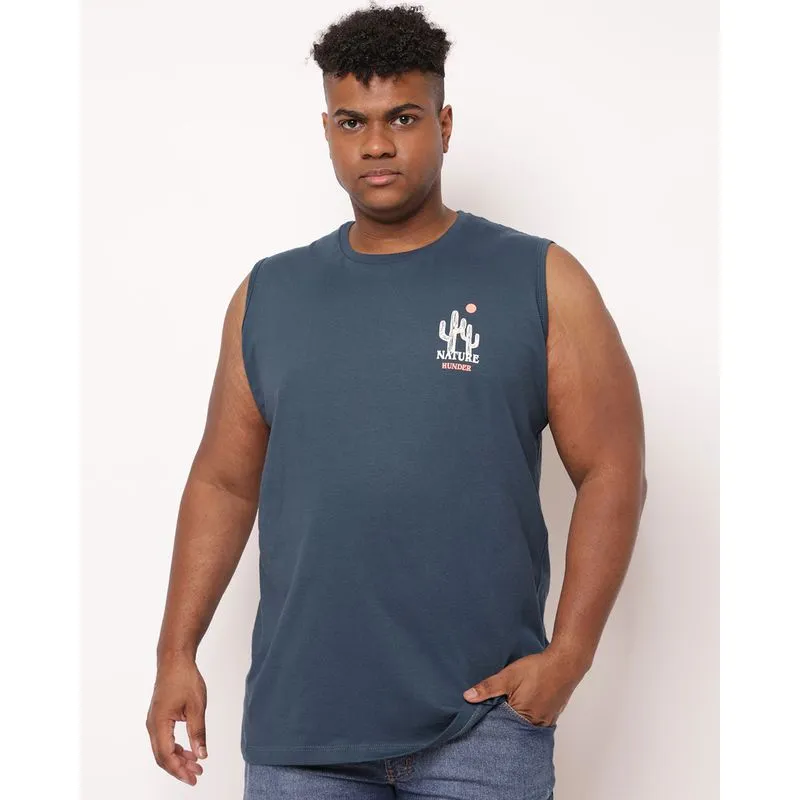 Regata Plus Size Masculina Machão Algodão Marinho G5