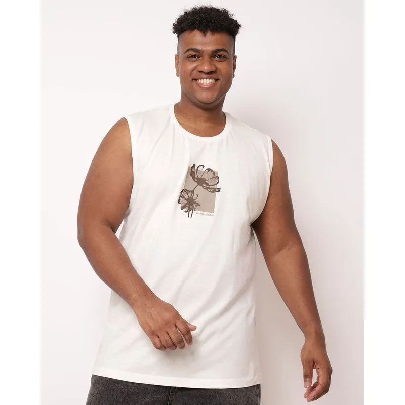 Regata Plus Size Masculina Machão Estampa Off White G5