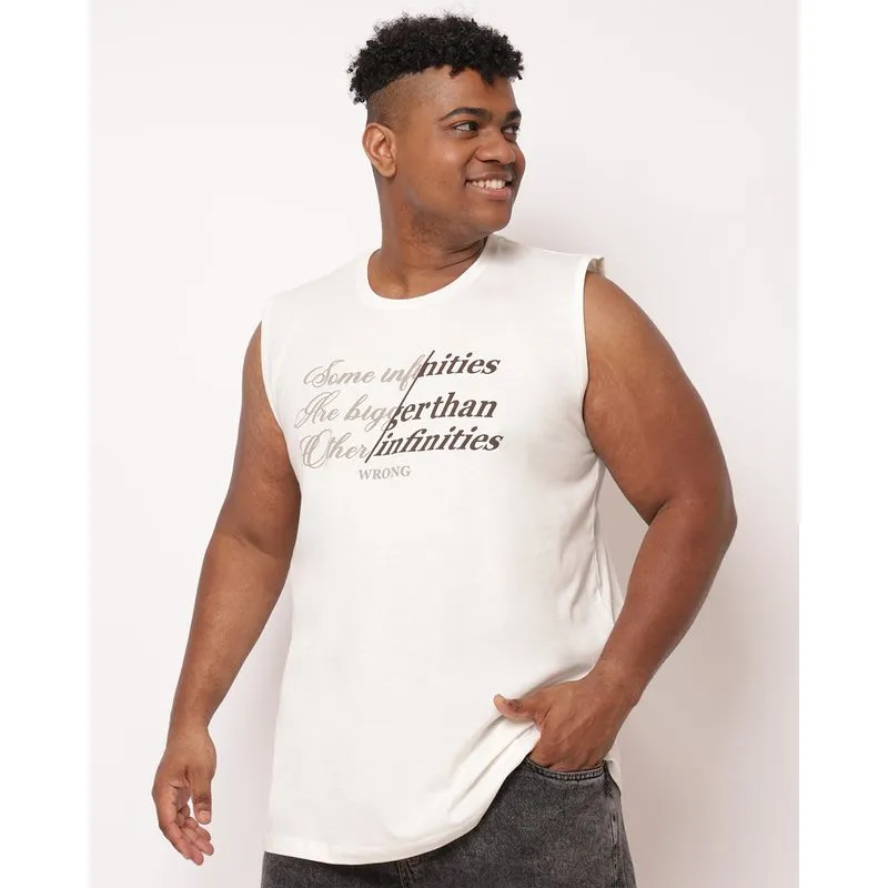 Regata Plus Size Masculina Machão Off White G1