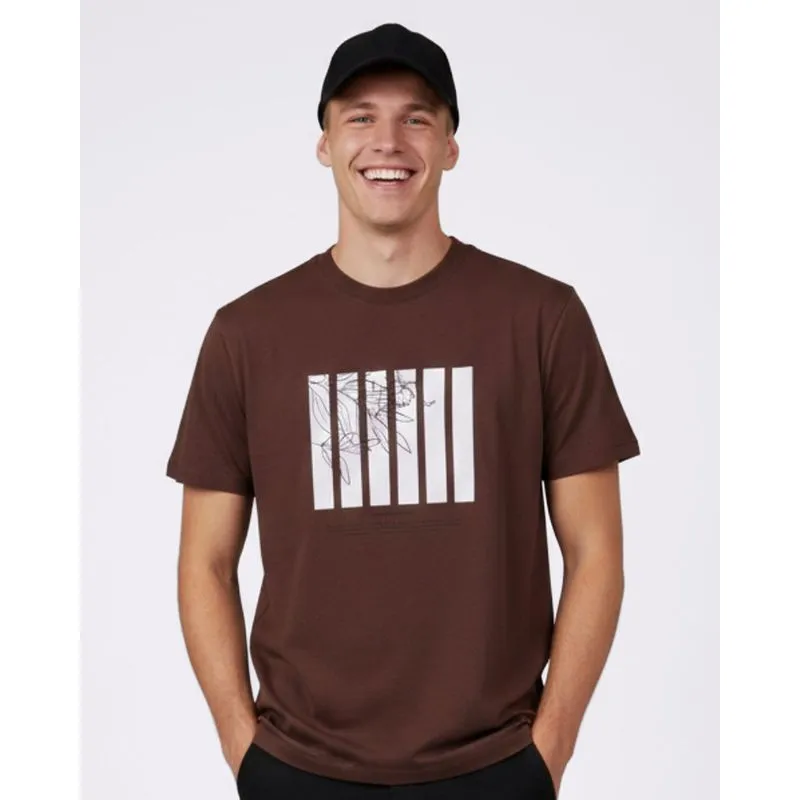 Camiseta Masculina Urbano Algodão Estampada Marrom G