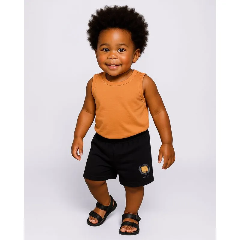 Bermuda Bebê Moletinho com Estampa Preta 3