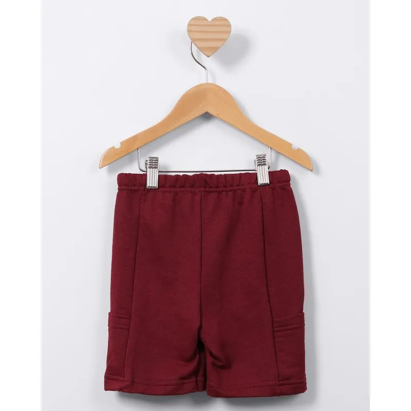 Bermuda Bebê Moletinho com Bolsos Vinho 3