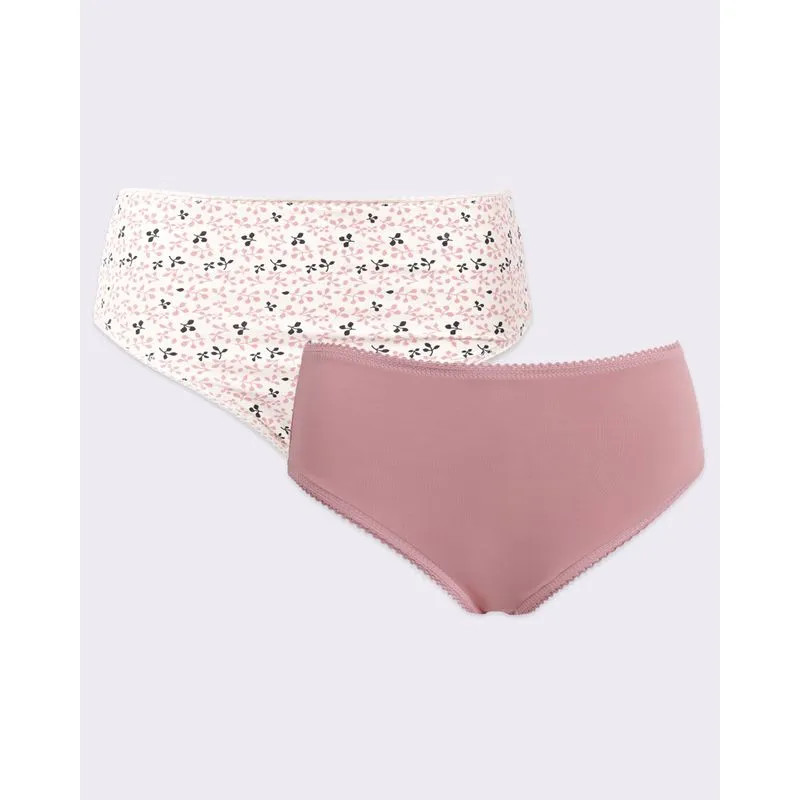 Kit 2 Calcinhas Biquíni Poliamida Rosa e Off White G