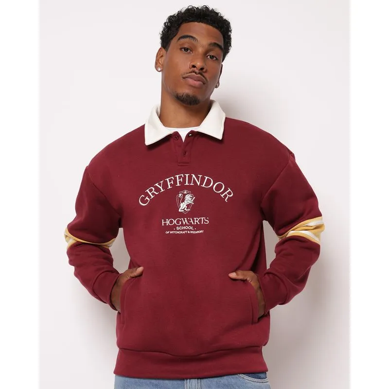 Blusão Moletom Masculino Harry Potter Grifinória Polo Vinho G