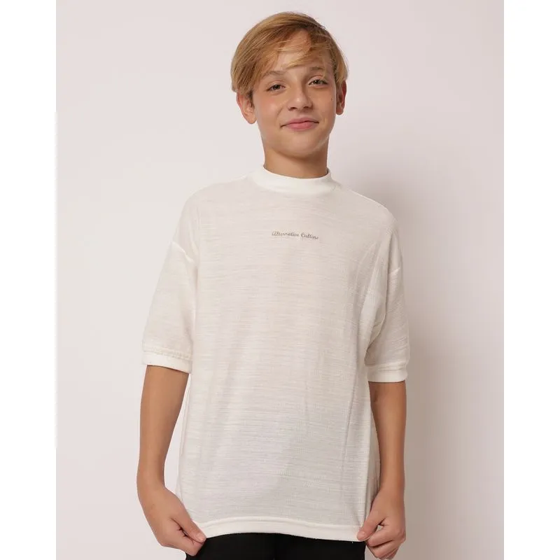 Camiseta Juvenil Algodão Texturizado Off White 14