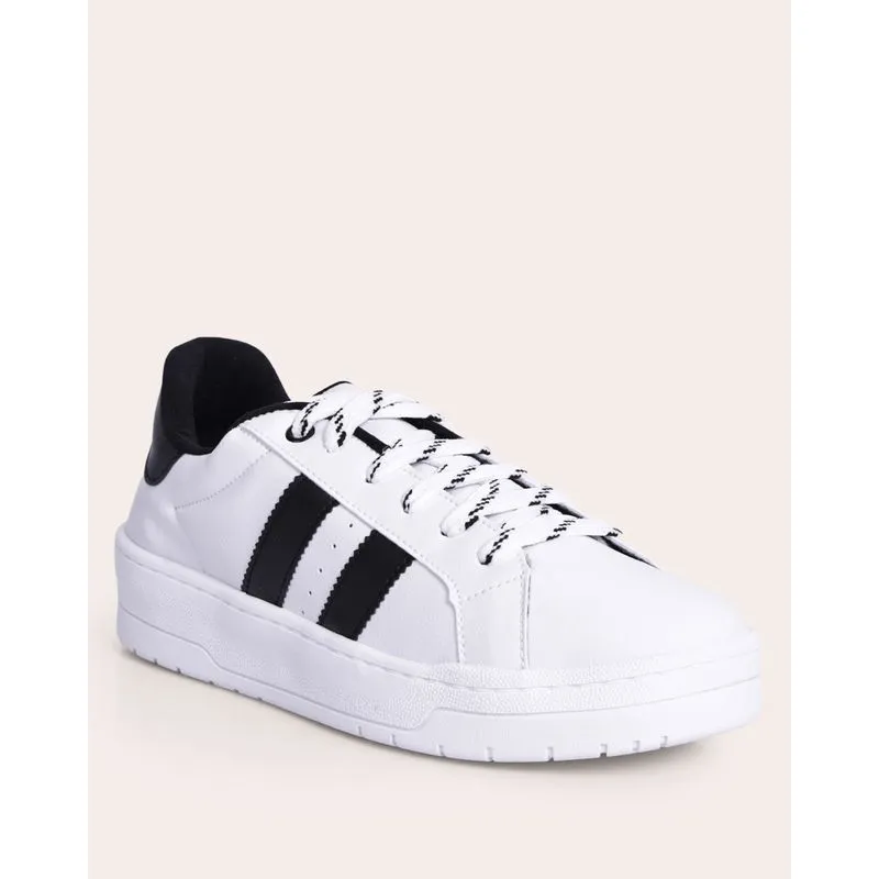 Tênis Feminino Izalu Casual com Listras Branco 34