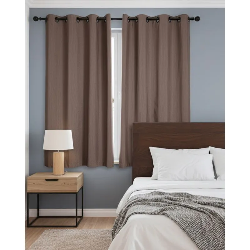 Cortina Bella Janela 260cm x 170cm Texturizada Marrom UN