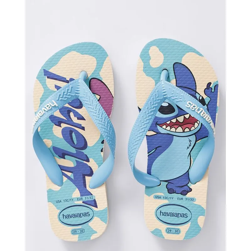 Chinelo Havaianas Infantil Top Disney Stitch Bege 31/32