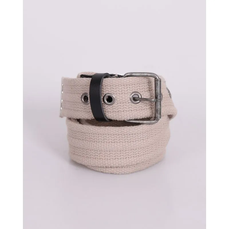 Cinto Masculino Lona com Fivela Bege UN