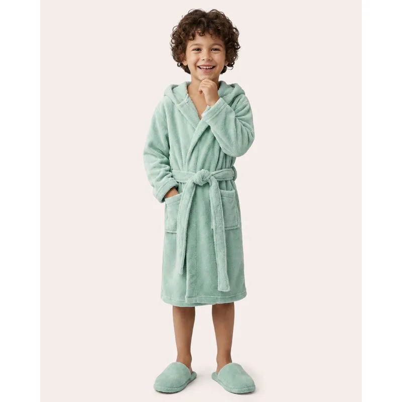 Roupão Infantil com Capuz Dinossauro Verde P
