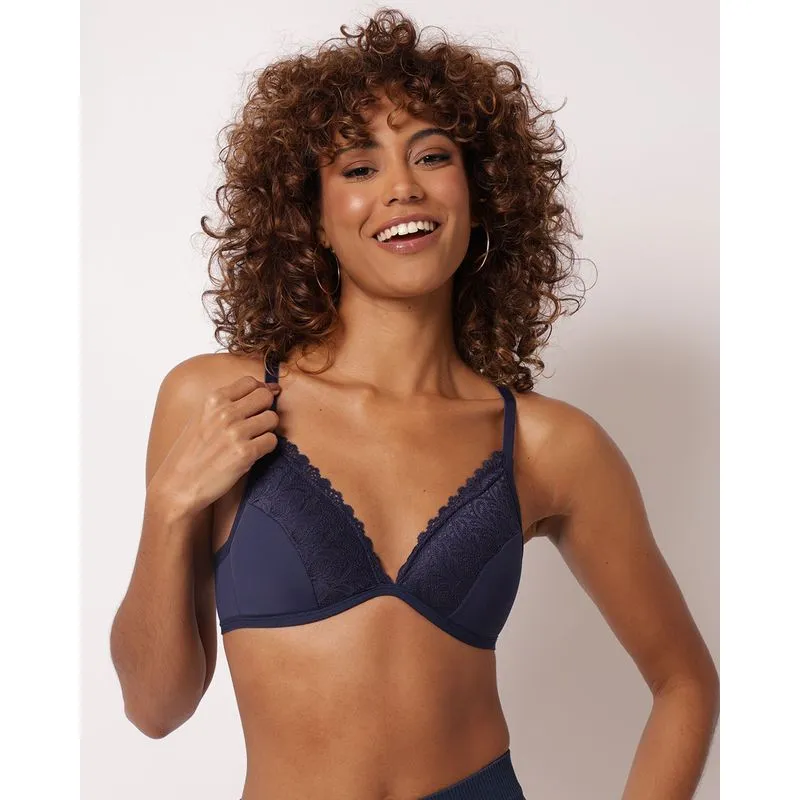 Sutiã Feminino com Base e Bojo Renda Marinho 46