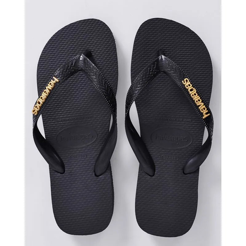 Chinelo Havaianas Feminina Top Logo Metallic Preto 35/36
