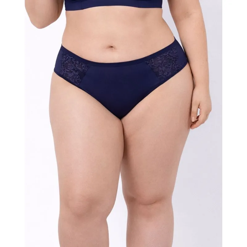 Calcinha Plus Size Feminina Biquíni com Renda Marinho 48