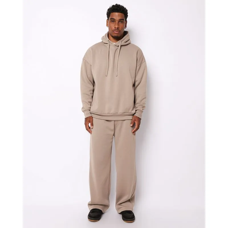Calça Moletom Masculina Reta com Bolsos Bege P