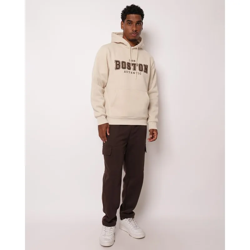 Calça Moletom Masculina Oversized com Bolsos Cargo Marrom GG