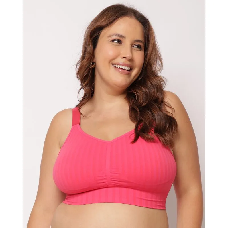 Top Sutiã Plus Size em Tecido Canelado Rosa G2