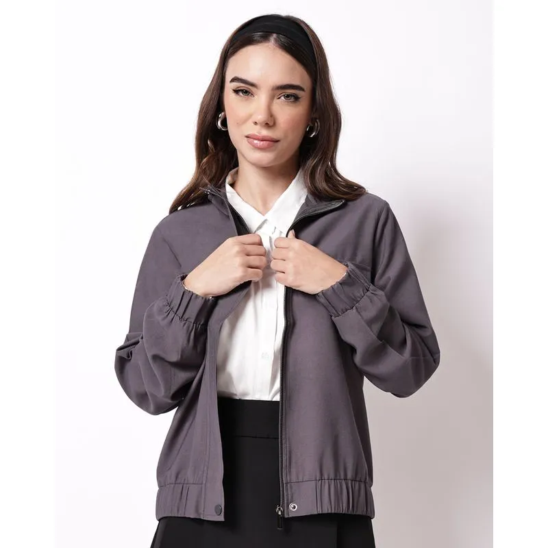 Jaqueta Feminina Berry & Co. Alfaiataria com Lapela Cinza G