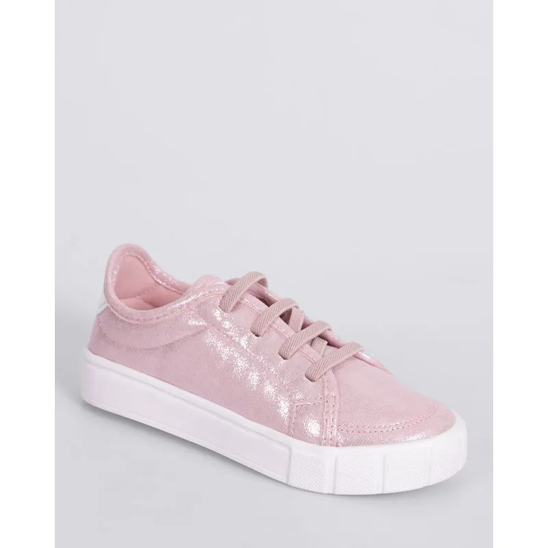 Tênis Infantil Feminino Casual Glitter Rosa 27