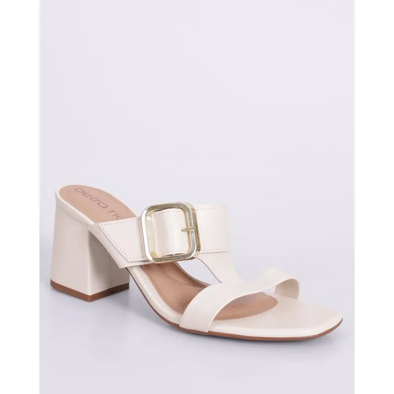 Tamanco Feminino Vizzano com Fivela Off White 37